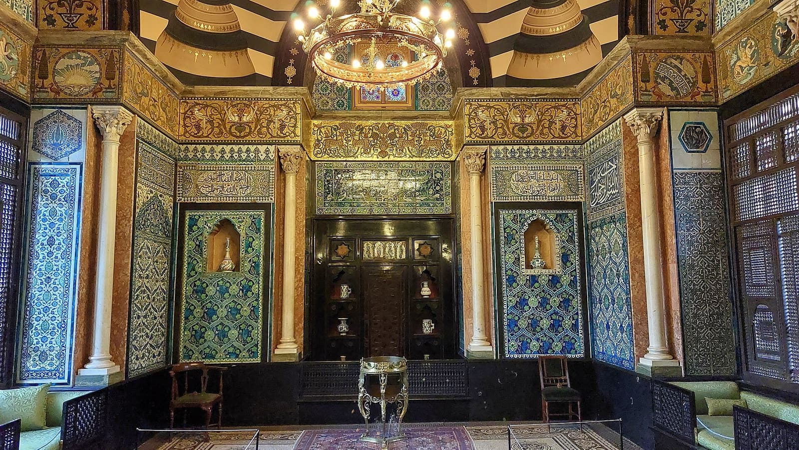 The tiled and gilded Arab Hall at Leighton House