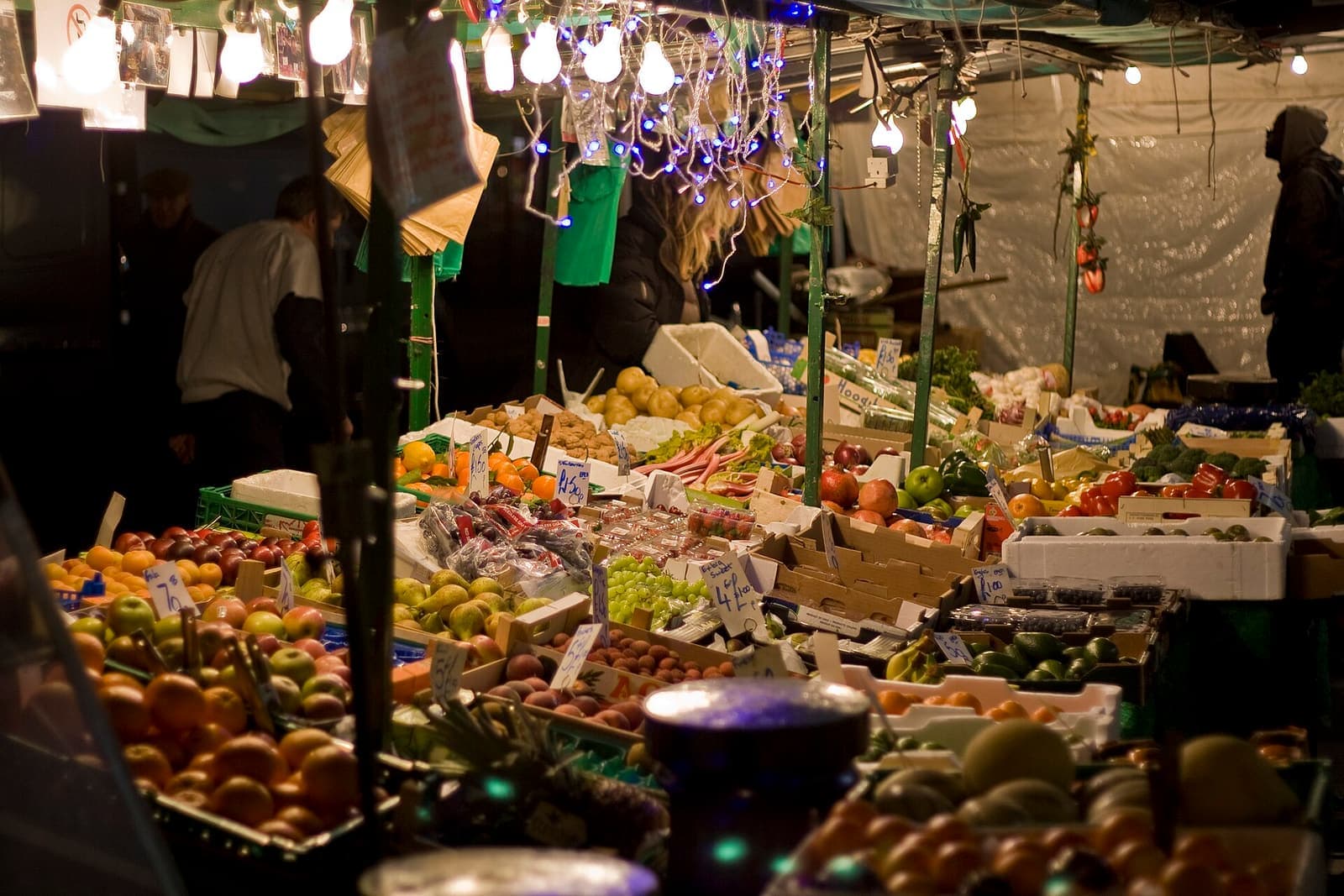 A fruit and vegetable stall at Portobello Road Market